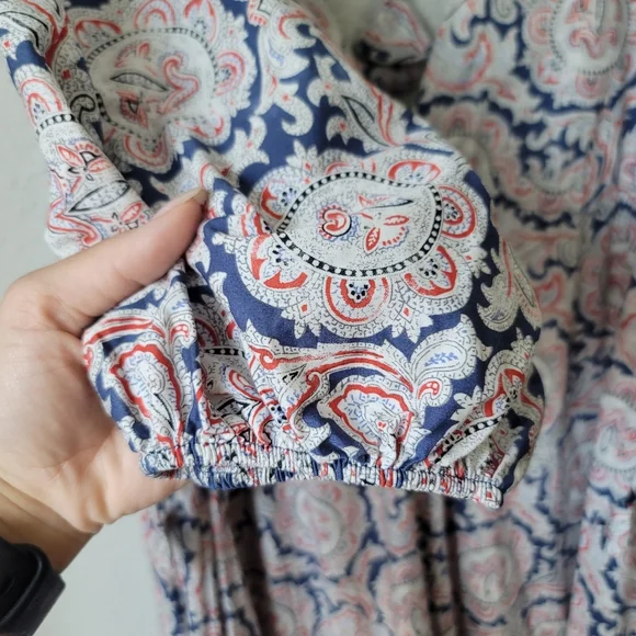 Chufy X MANGO Paisley Printed Tiered Maxi Dress Size 6 Color White Paisley - Picture 9 of 16